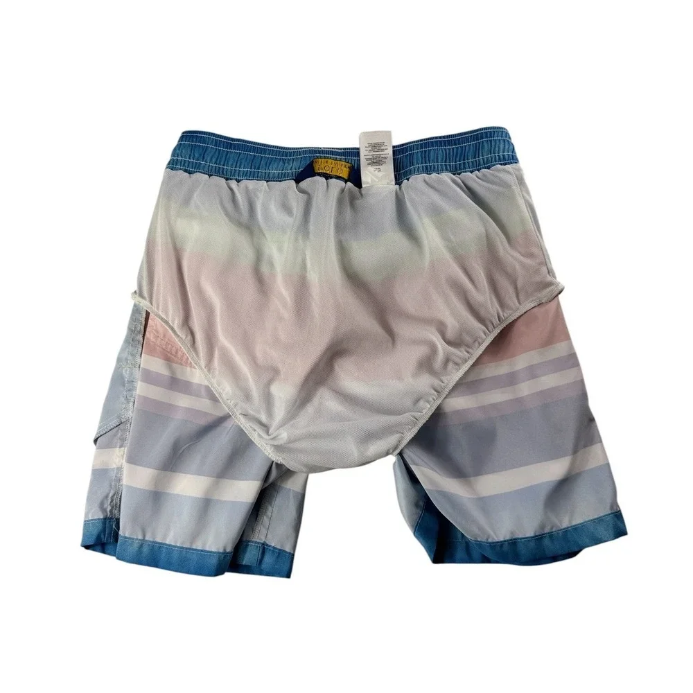 Polo Ralph Lauren Mens Medium Striped Swim Trunks Multi Color Mesh Lined Shorts
